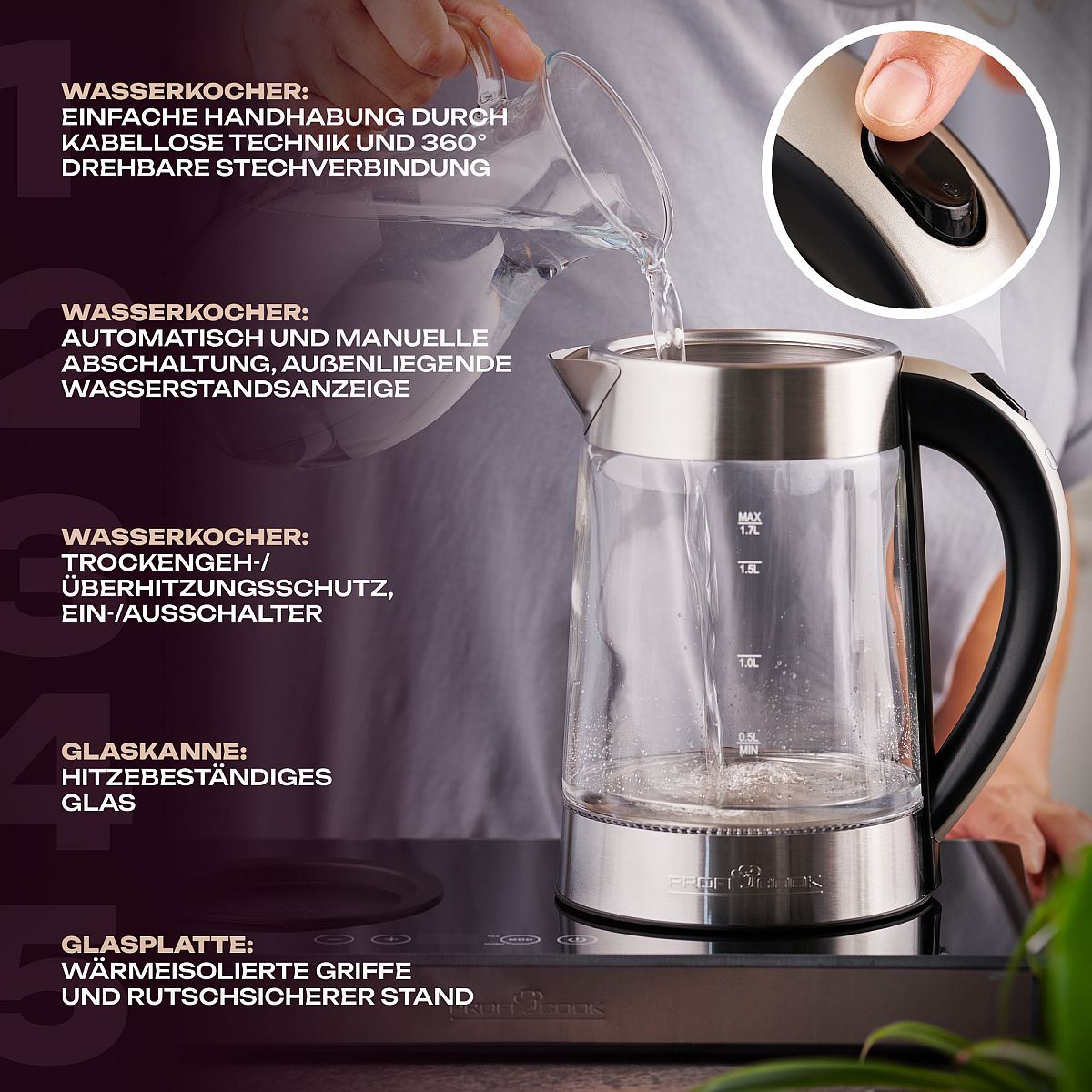 ProfiCook 1056 Proficook Tee-/Kaffeestation edelstahl/schwarz PC-TKS