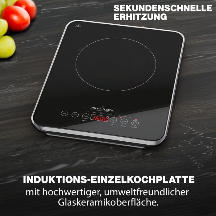 Proficook ProfiCook Induktions-Einzelkochplatte PC-EKI 1062 schwarz/silber
